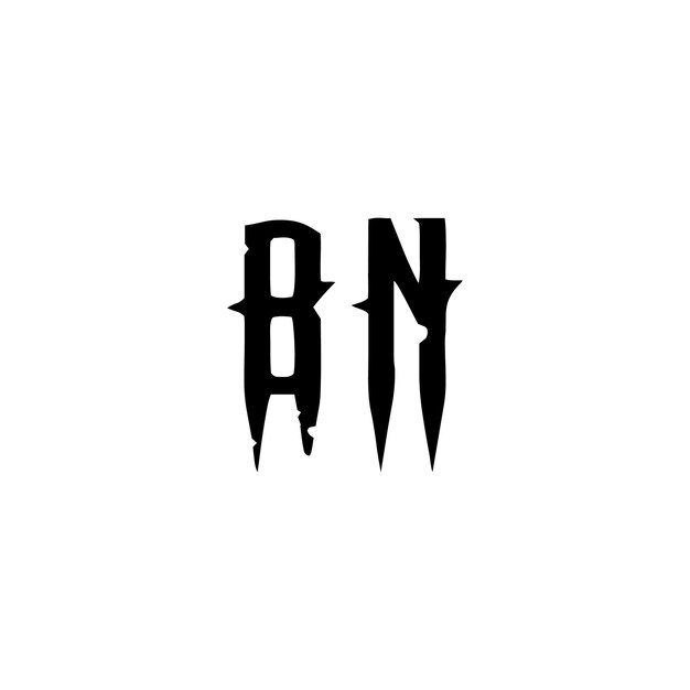 BN Monogram Logo Design letra texto nombre símbolo monocromo logotipo alfabeto carácter simple logo
