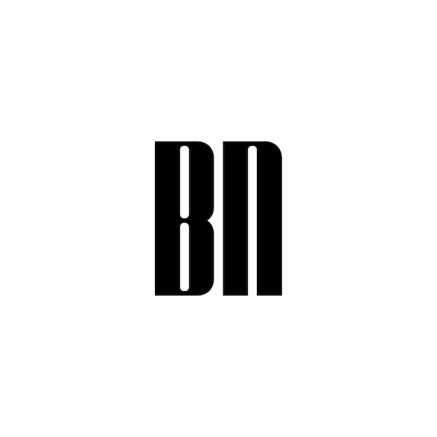 BN Monogram Logo Design letra texto nombre símbolo monocromo logotipo alfabeto carácter simple logo