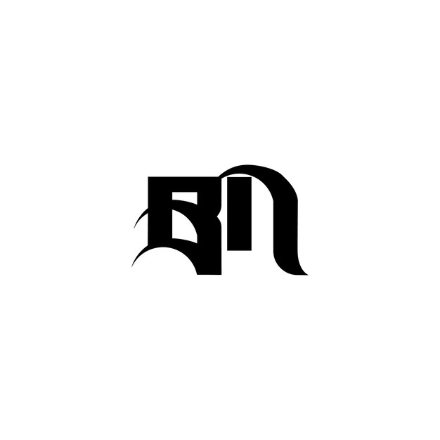 BN Monogram Logo Design letra texto nombre símbolo monocromo logotipo alfabeto carácter simple logo