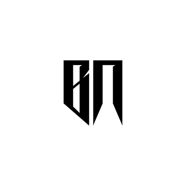 BN Monogram Logo Design letra texto nombre símbolo monocromo logotipo alfabeto carácter simple logo