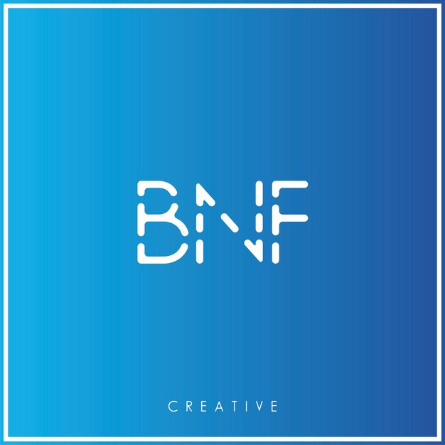 BNF Diseño de logotipo de Vector Creativo Último Diseño de Logotipo Último Mínimo Ilustración de Vector Premium Monograma