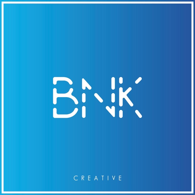 BNK Creative Vector Latter Diseño del logotipo Minimal Latter Logo Premium Ilustración vectorial Monograma
