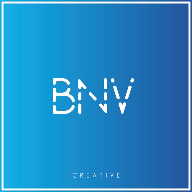 BNV Creative Vector Último Diseño del logotipo Mínimo Último Logotipo Premium Ilustración vectorial Monograma