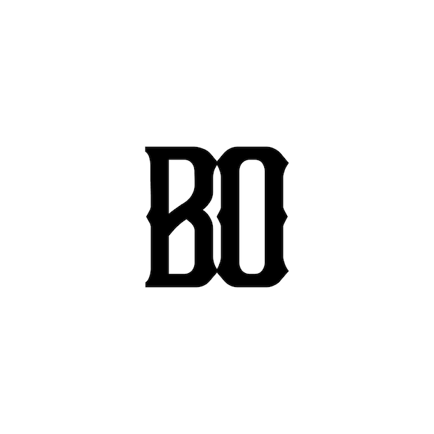 BO monograma logotipo diseño carta texto nombre símbolo monocromo logotipo alfabeto carácter simple logotipo