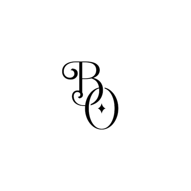 BO monograma logotipo diseño carta texto nombre símbolo monocromo logotipo alfabeto carácter simple logotipo