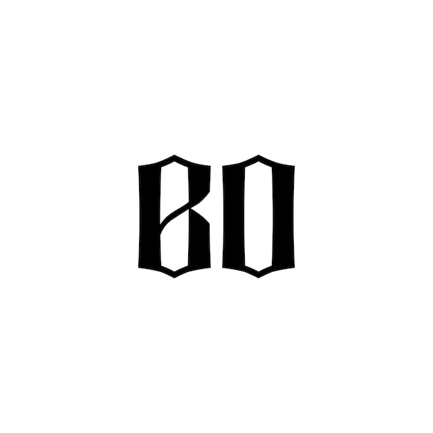 BO monograma logotipo diseño carta texto nombre símbolo monocromo logotipo alfabeto carácter simple logotipo