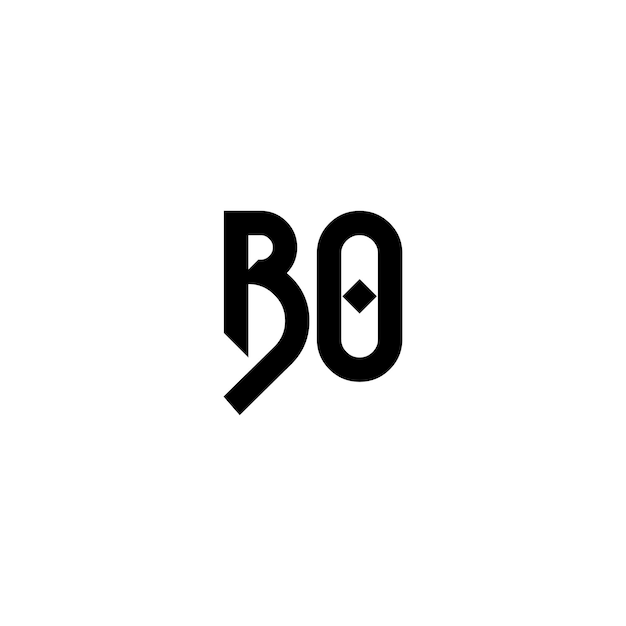 BO monograma logotipo diseño carta texto nombre símbolo monocromo logotipo alfabeto carácter simple logotipo