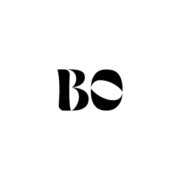 BO monograma logotipo diseño carta texto nombre símbolo monocromo logotipo alfabeto carácter simple logotipo