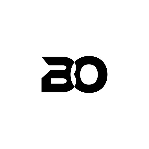 BO monograma logotipo diseño carta texto nombre símbolo monocromo logotipo alfabeto carácter simple logotipo