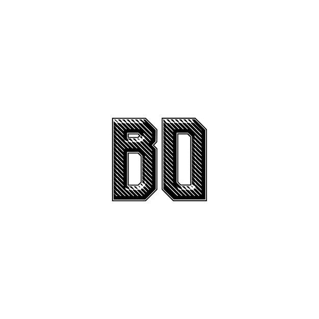 BO monograma logotipo diseño carta texto nombre símbolo monocromo logotipo alfabeto carácter simple logotipo