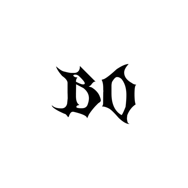 BO monograma logotipo diseño carta texto nombre símbolo monocromo logotipo alfabeto carácter simple logotipo