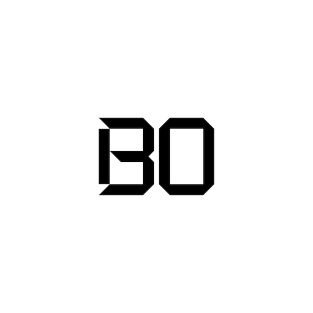 BO monograma logotipo diseño carta texto nombre símbolo monocromo logotipo alfabeto carácter simple logotipo