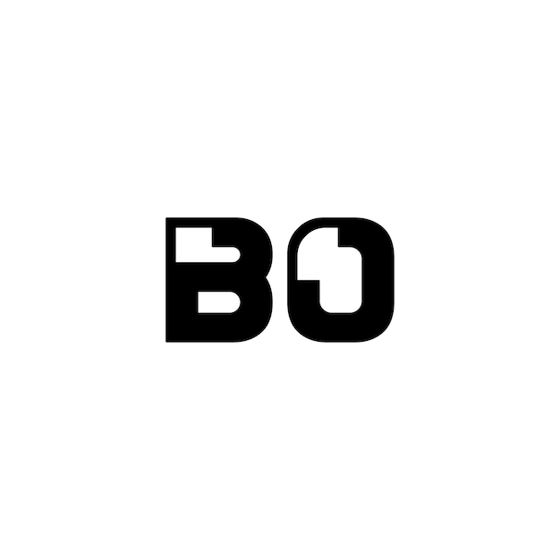 BO monograma logotipo diseño carta texto nombre símbolo monocromo logotipo alfabeto carácter simple logotipo