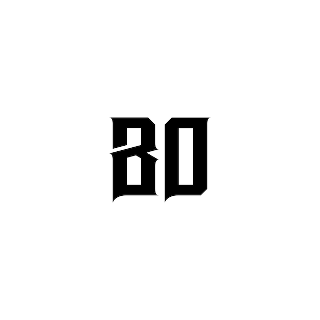 BO monograma logotipo diseño carta texto nombre símbolo monocromo logotipo alfabeto carácter simple logotipo