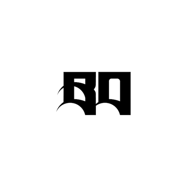 BO monograma logotipo diseño carta texto nombre símbolo monocromo logotipo alfabeto carácter simple logotipo