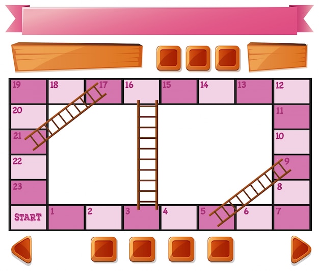 Vector boadgame plantilla en color rosa