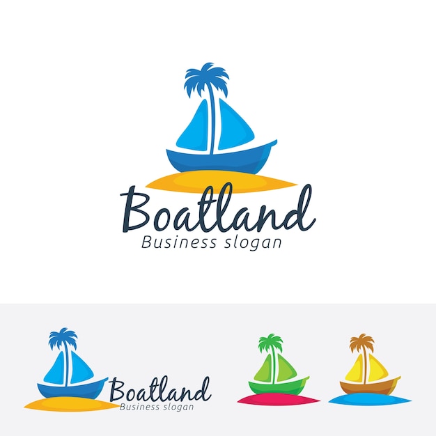 Boat land, plantilla de logotipo