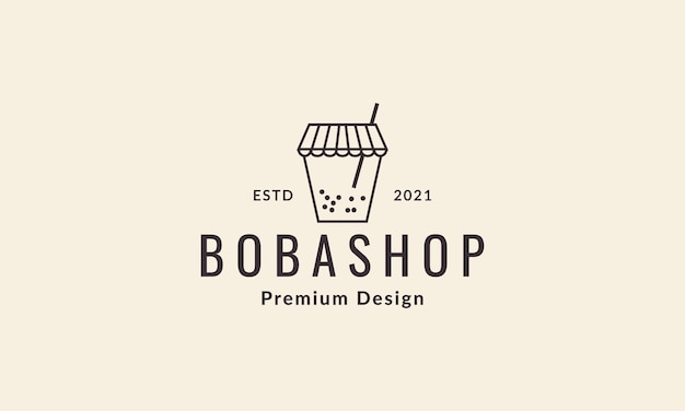 Boba bebida tienda logo símbolo vector icono ilustración diseño gráfico