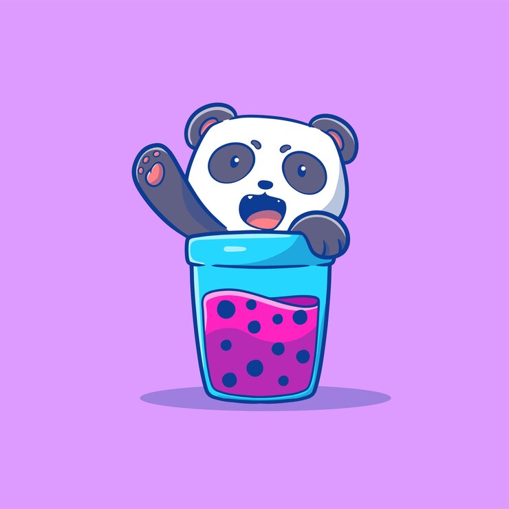 Vector boba-panda