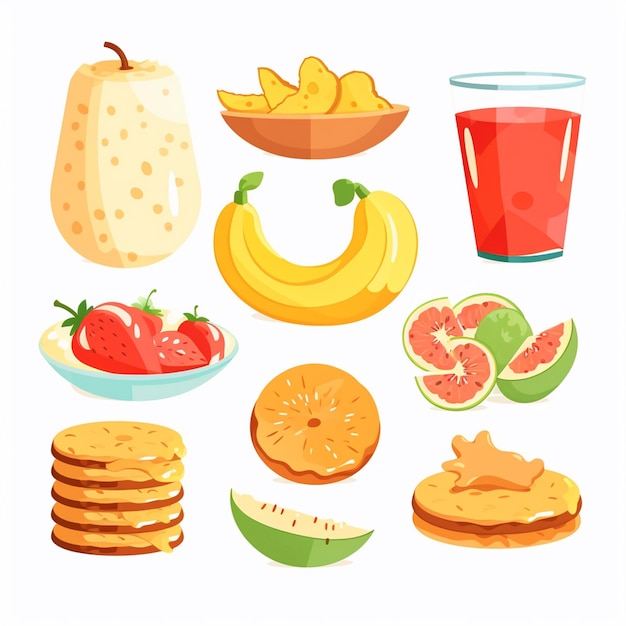 bocadillo alimento vector ilustración de dibujos animados fondo diseño aislado sabroso dulce nutrición
