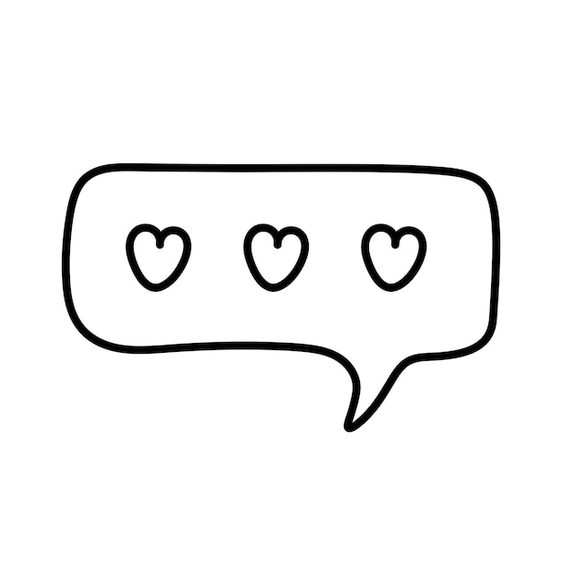 Bocadillo con corazones burbuja de chat de notificación con corazón elemento de diseño para el día de san valentín