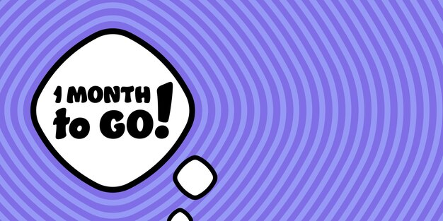 Bocadillo de diálogo con 1 mes para el texto Boom estilo cómico retro Estilo pop art Icono de línea vectorial para negocios y publicidad