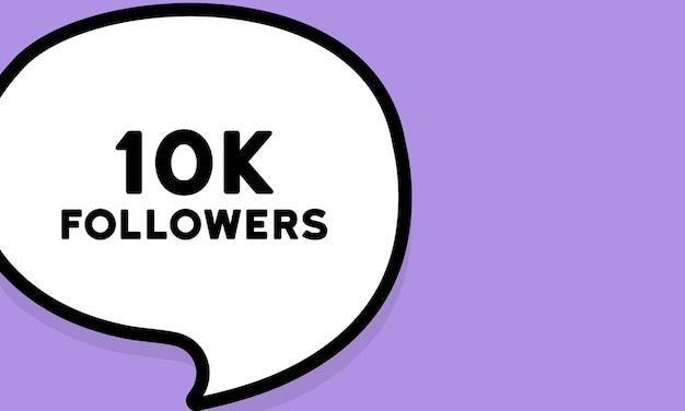 Bocadillo de diálogo con 10.000 seguidores Texto Boom estilo cómico retro Estilo de arte pop Icono de línea vectorial para negocios y publicidad