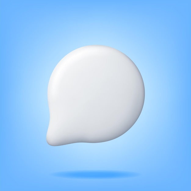 Bocadillo de diálogo en blanco blanco 3D aislado