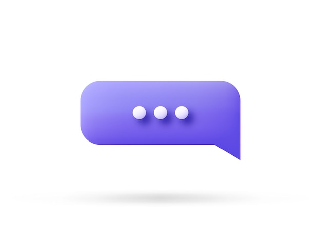bocadillo de diálogo icono 3d Ilustración vectorial burbuja de diálogo de comunicación