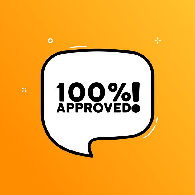 Bocadillo de diálogo con texto 100 por ciento aprobado Boom estilo cómico retro Estilo pop art Icono de línea vectorial para negocios y publicidad