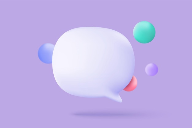 Vector bocadillo de diálogo vectorial 3d con marca de verificación para la plataforma de galería de fotos concepto de comentario de conversación social en línea emoji mensaje iconos de voz chatear con medios sociales 3d hablar renderizar ilustración vectorial