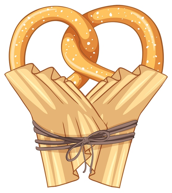 Bocadillo de pan de pretzel aislado