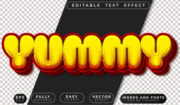 Un bocadillo sabroso y delicioso Un archivo de texto vectorial totalmente editable