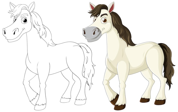 Vector del boceto al colorido caballo vectorial