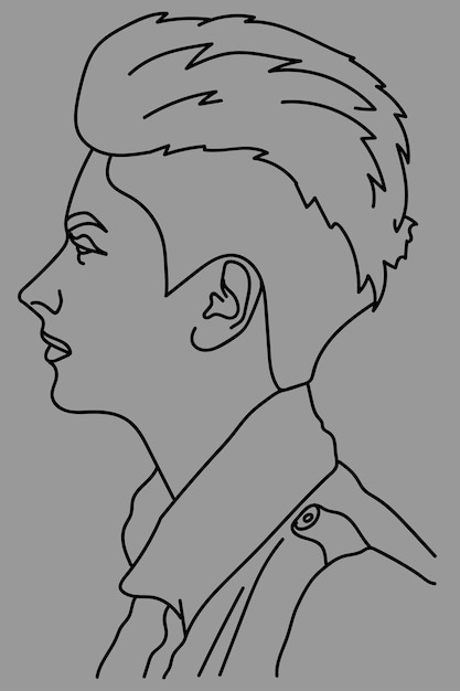 Vector boceto de arte lineal de mujer de pelo punk