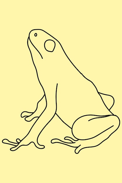 Vector boceto de arte lineal de rana