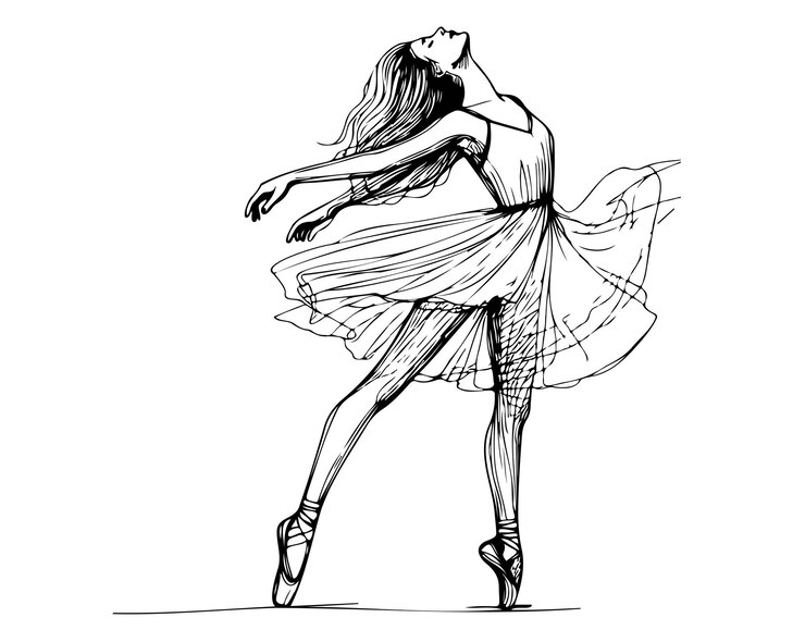 El boceto de la bailarina bailando