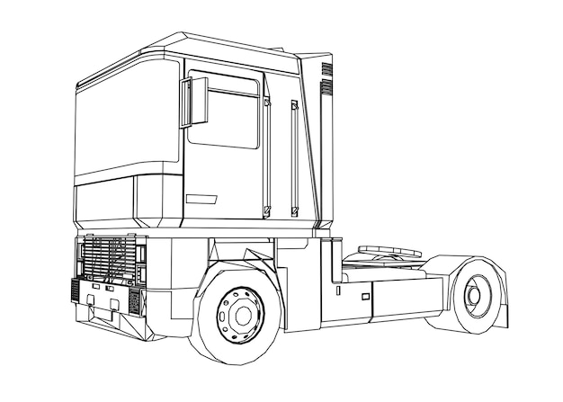 Vector un boceto de un camión con la palabra peterbilt.