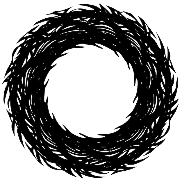 boceto de círculo decorativo garabateado silueta negra arte vectorial e ilustración