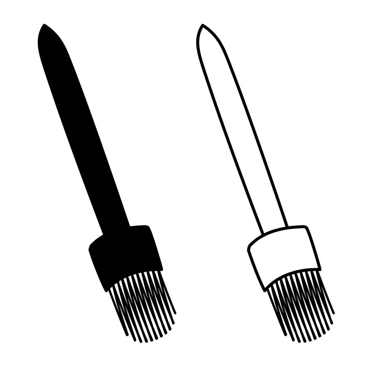 Vector boceto contorno silueta pincel borla pincel racimo racimo estilo de línea dibujo a mano alzada