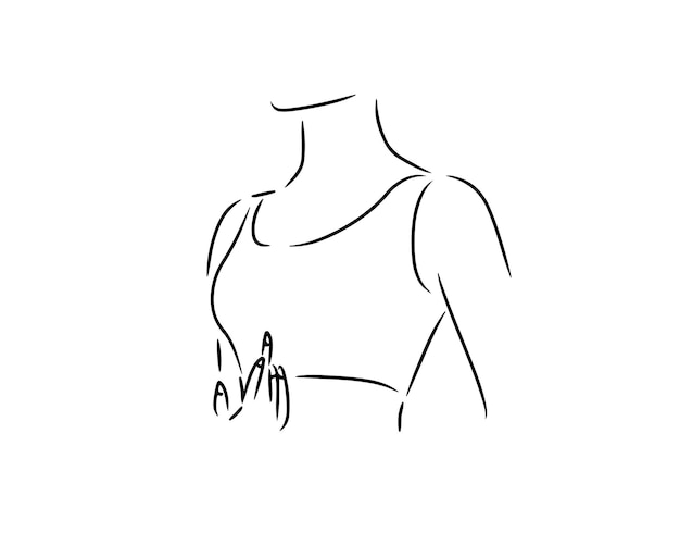 Boceto, dibujado a mano, arte de una sola línea Uso del Día de la Mujer para el afiche del logotipo y el fondo