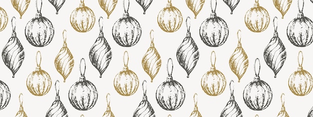 Boceto dibujado a mano patrón de navidad regalo de año nuevo