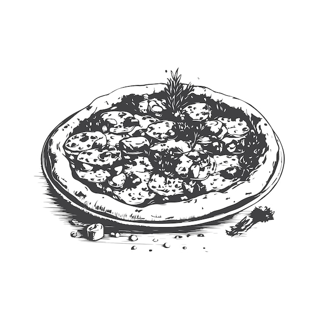 Boceto dibujado a mano uso de alimentos de arte de una sola línea para el cartel del logotipo y el fondo