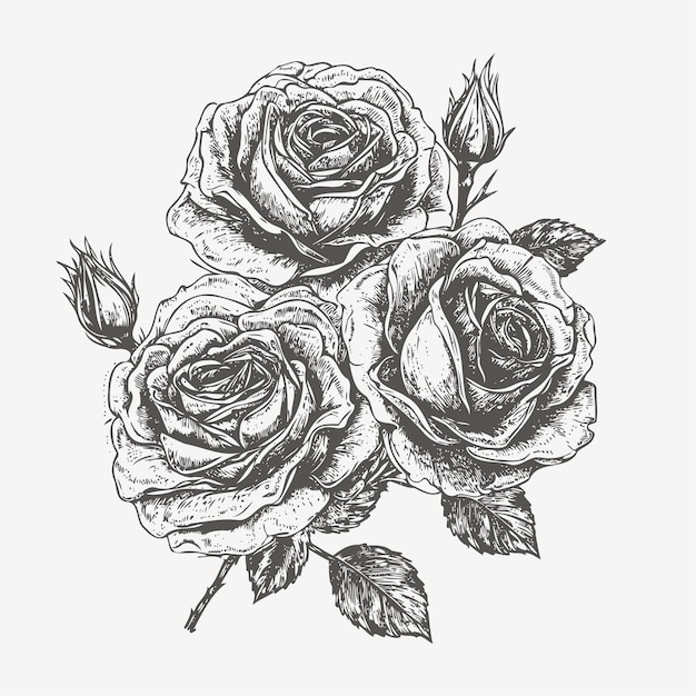 Boceto de flor Boceto dibujado a mano