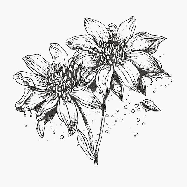 Boceto de flor Boceto dibujado a mano