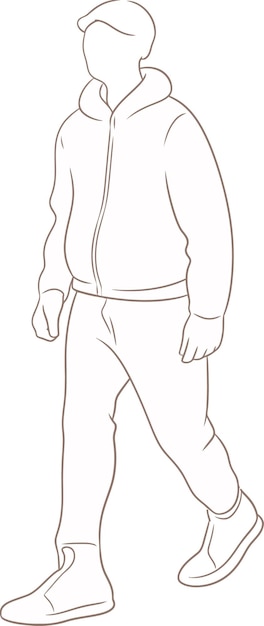 boceto de un hombre con sombrero y guantes