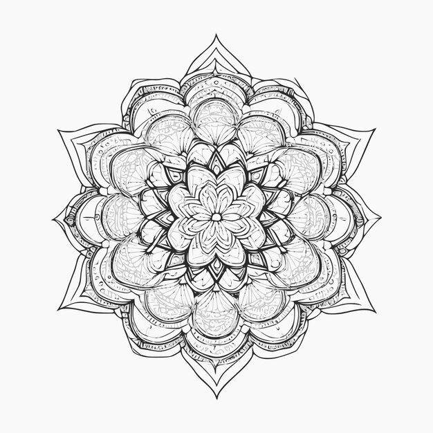 Un boceto de un mandala con el número 7 en él