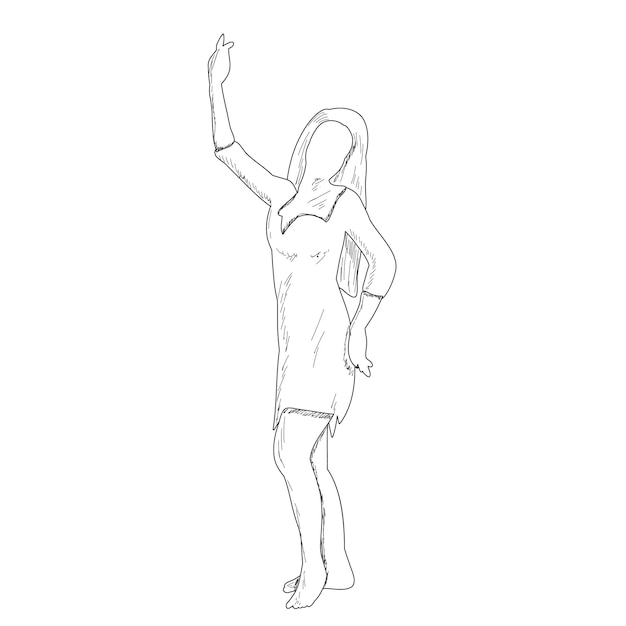 boceto a mano chica