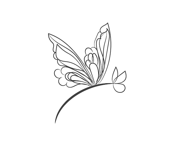 boceto de mariposa dibujando insectos ilustración