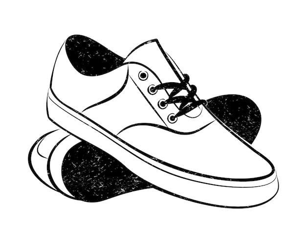 El boceto de un par de zapatillas de deporte